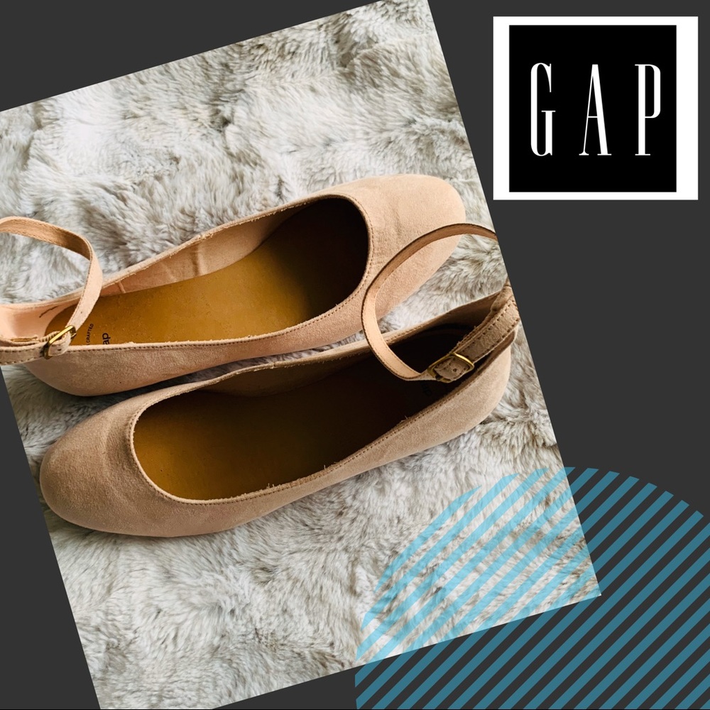 GAP BRAND BLUSH PINK BALLET FLATS WITH ANKLE STRAP